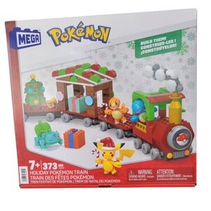 Pokémon Mega Holiday Train Kids 373pc Red New HHP69 Pikachu Bulbasaur Charmander